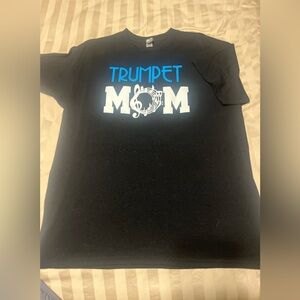 Gildan Black Short Sleeve Tee Trumpet Mom Design